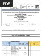 Formato de Contratación de Personal: Nombre de La Empresa: No. de Contrato / Orden de Servicio