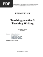 Teaching Practice 2 Teaching Writing: Lesson Plan