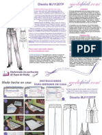 Instrucciones de Costura de Corset de Lazos y Pantalon Recto Con Bordado en Cintura mj1120tp