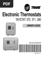 Trane Taystat 370 371 380 Electronic Thermostats Owners Guide EN