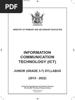 Information Communication Technology (Ict) : Junior (Grade 3-7) Syllabus (2015 - 2022)