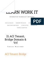 21.ACI Tenant, Bridge Domain & VRF - LEARN WORK IT