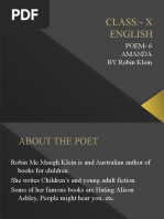 Class:-X English: Poem - 6 Amanda BY Robin Klein