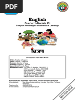 English 10 - Q1 - Module 15 - Compare New Insights With Previous Learnings.