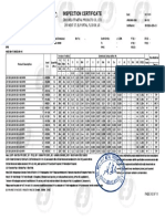 Inspection Certificate: Zibo Wel-Fit Metal Products Co., LTD 255 NE 87 ST, EL PORTAL, FL 33138, US