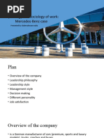 Psychology and Sociology of Work: Mercedes-Benz Case: Presented by Abderrahmane Nafia