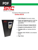 Online 6kVA: 94% Eficacia Factor de Potencia de 0.9 (4.5kW de