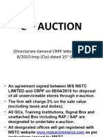 E - Auction: (Directorate General CRPF Letter No. U.II-8/2010-Insp (Clo) Dated 15 Sept 2010)