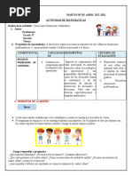 05 DE ABRIL MATEMATICA Resuelve Problemas Utilizando El Abaco y Tablero