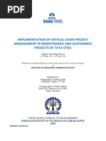 Implementation of Critical Chain Project Management in Maintenance and Sustenance Projects of Tata Steel