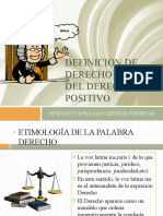 Definición de Derecho y Ramas Del Derecho Positivo