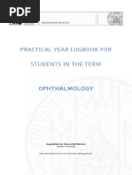 Practical Year Logbook For Students in The Term: Ophthalmology