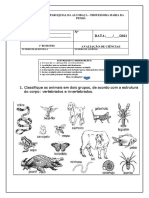 Prova de Ci Ncias PDF