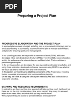 Preparing A Project Plan