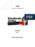 Aula - 1 PDF - Noções de Organização Administrativa - Administração Direta, Indireta, Centralização, Descentralização, Concentração e Desconcentração