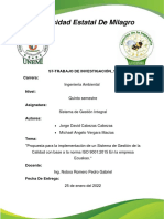 Aplicación de Un Sistema de Gestión de Calidad Basado en La Norma ISO 9001 en La Empresa Ecuakao