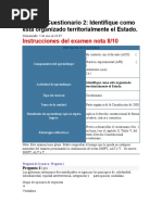 Cuestionario 2 Identifique Como Está Organizado Territorialmente El Estado.