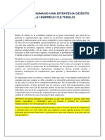 El Talento Humano Una Estrategia de Éxito en Las Empresas Culturales