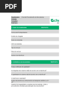 Checklist Recebimento de Mercadorias