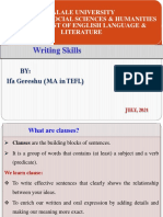 Writing Skills: BY: Ifa Gereshu (MA in TEFL)