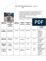 Carta de Lubricacon de Fresadora