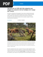 Secuencian El ADN Del Lobo Gigante Que Inspiró La Creación de Los Huargos de Juego de Tronos'