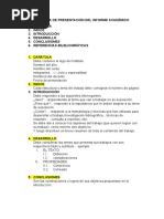 Esquema de Presentación Del Informe Académico