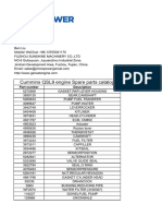 Cummins QSL9 Engine Spare Parts Catalog: Part Number Description