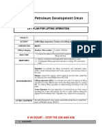 Petroleum Development Oman: Lift Plan For Lifting Operation