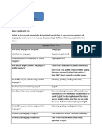 Assessment Testing How Far Have You: Language Biodata Form