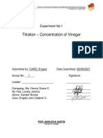 CARO Lab Report 1 Titration of Vinegar