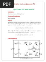 Power Electronics Lab Assignment-XI: Simulation of Full Bridge Inverter