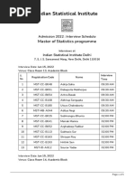 Indian Statistical Institute: Master of Statistics Programme