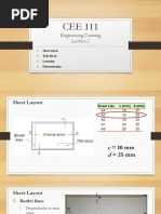 Engineering Drawing: Sheet Layout Title Block Lettering Dimensioning