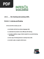 Unit 3: The Teaching and Learning of EFL Listening and Reading