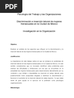 Inclusion de Mujeres Transexuales en El Campo Laboral