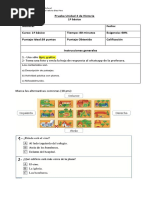 Unidad 4 Prueba de Historia 1º Básico