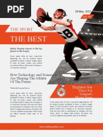 Gray Orange Modern Simple Sport Athlete Headline Newspaper