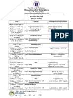 Department of Education: Activity Matrix