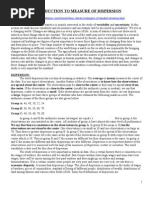 Measure of Dispersion Statistics