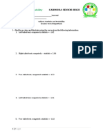 Carmona Senior High School: Statistics and Probability