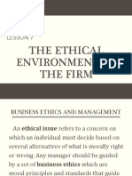 The Ethical Environment of The Firm: Lesson 7