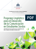 Informe de Evaluación de Los Aprendizajes de La Lengua de Señas Dominicana