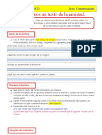 Sesión de Comunicación - Texto Sobre La Amistad - 4to Grado