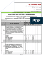 Detailed Estimate For The Construction of A Residential Building