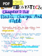 Electric Charges and Field 2022