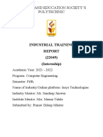 Industrial Training Report Format