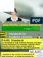 2022 PAARL Library Standards: Fe Angela M. Verzosa