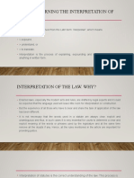 Rules Governing The Interpretation of The Law