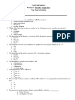 Fluid Mechanics Professor: Salvador Vargas Díaz Final Theoretical Quiz Student Name